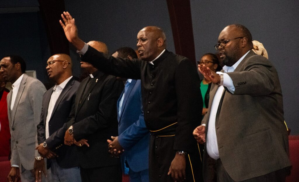 Congregant praying