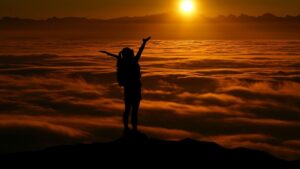 Woman Enjoying Sunset
